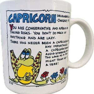 Capricorn Frog Mug  horoscope astrology vintage funny mug